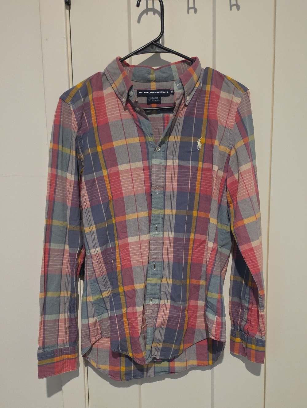 Ralph Lauren Double RL Multicolor Plaid Button-Down Shirt - Pink, Blue, Yellow